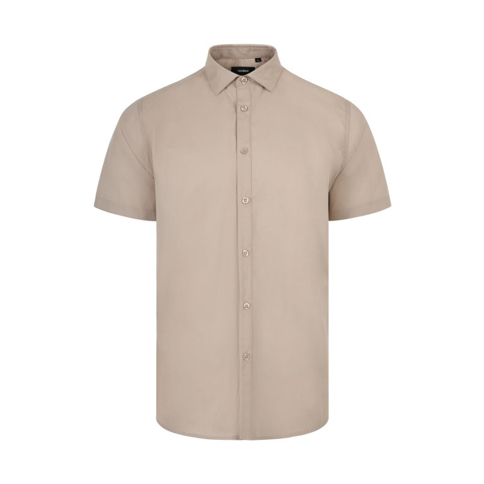 CAMISA DE MANGA CURTA C/ CARCELA E GOLA ITALIANA DE HOMEM