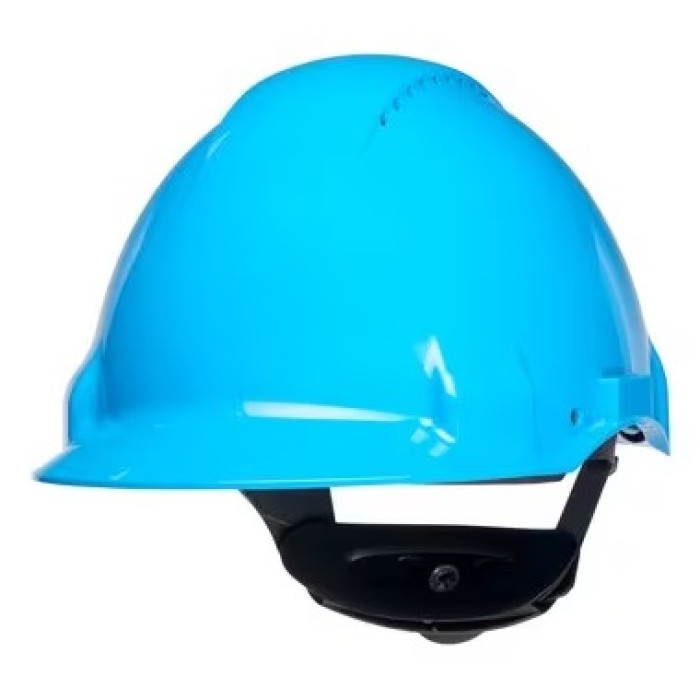 CAPACETE G3000 3M AZUL COM ARNÊS DE ROLETA E E BANDA SUOR